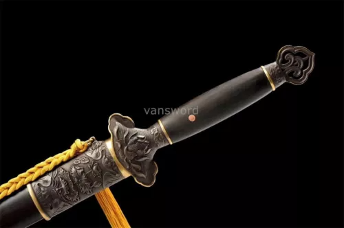 Hand Forged Chinese Jian Laminated Feather Grain Folded Steel Sharp