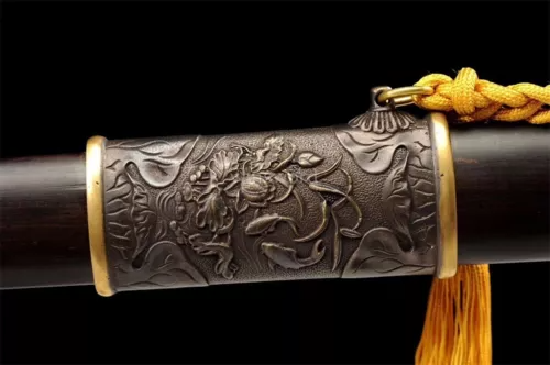 Hand Forged Chinese Jian Laminated Feather Grain Folded Steel Sharp