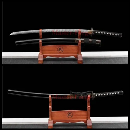 Japanese Katana Samurai Sword High Quality Damascus Folded Steel Full Tang Sharp