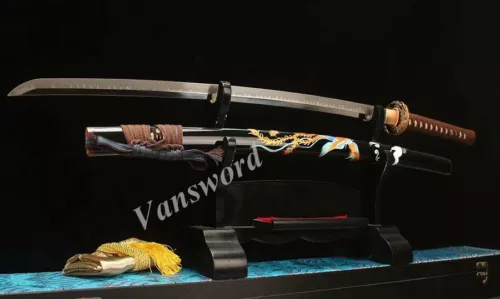 Choji Hamon Clay Tempered Handmade katana L6 steel Japanese Samurai Sword Sharp.