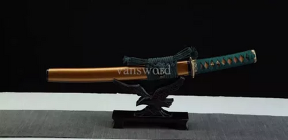 Handmade 1095 Carbon Steel Japanese Samurai Tanto Sword Full Tang Copper Tsuba.