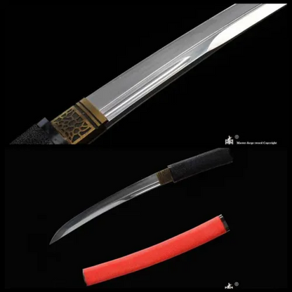 T10 Clay Tempered Japanese Tanto Samurai Sword Mini Knife Full Rayskin Wapping