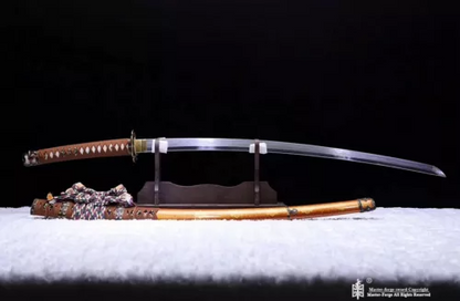 Clay Tempered Japanese Samurai Tachi Sword T10 Folded Steel battle ready sharp.