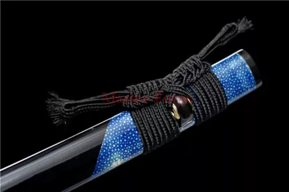 Full Tang Japanese Samurai Katana Sword Clay Tempered Folded Steel Sharp