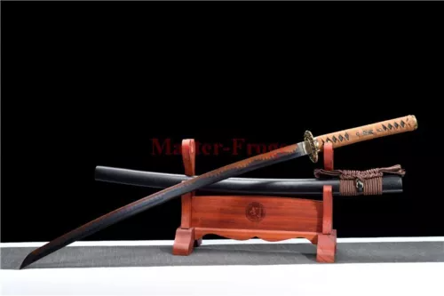 Japanese Katana Samurai Sword T10 Carbon Steel Clay Tempered Real Hamon Sharp