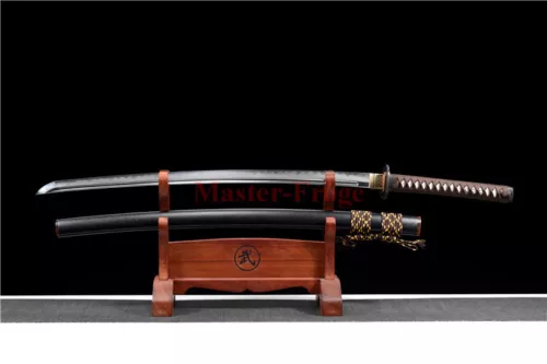 High Quality T10 Clay Tempered Hamon Japanese Katana Samurai Sword Ox Horn Saya