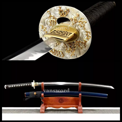 Japanese Katana T10 Steel Clay Tempered Samurai Battle Ready Sword Handmade .