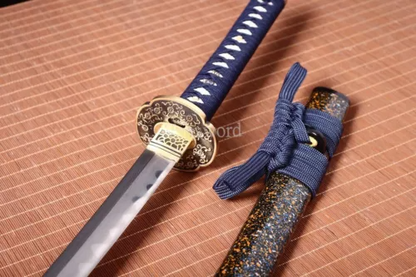 Clay Tempered Folded Steel Japanese Katana Samurai Sword Hand Abrasive Hamon