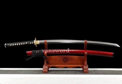 T10 Steel Clay Tempered Japanese Katana Samurai Sword Full Tang Battle Ready.