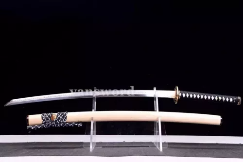 T10 Steel Clay Tempered Real Real Katana Full Tang Japanese Samurai Sword Sharp.