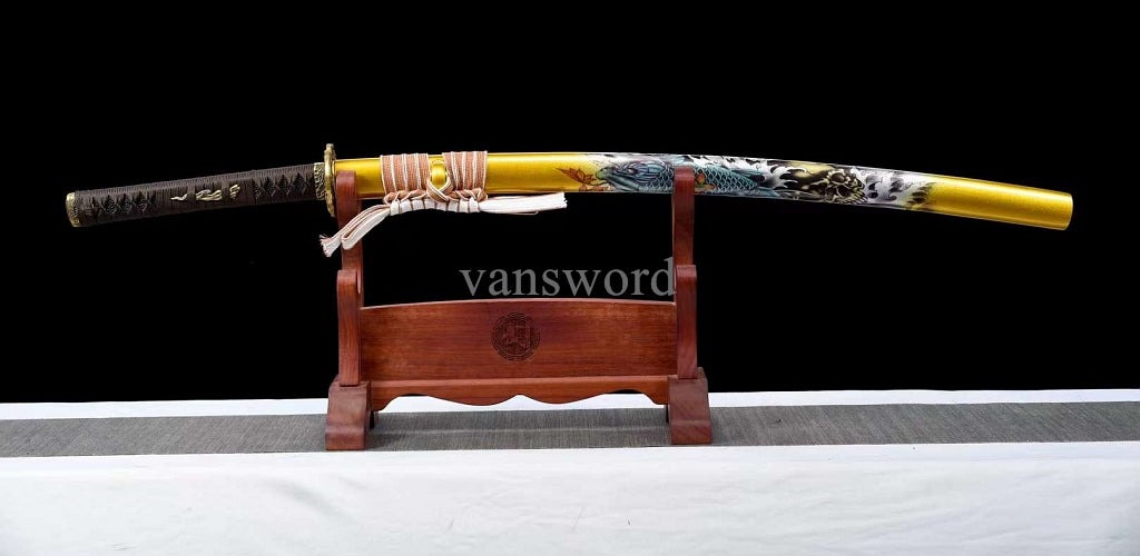 Folded Steel Hand-painted Saya Handmade Real Japanese Samurai Katana Sword NEW.