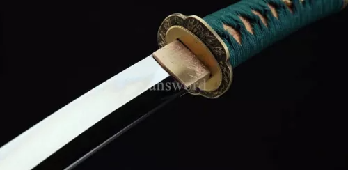 1095 Carbon Steel Handmade Japanese Samurai Tanto Sword Full Tang Copper Tsuba.