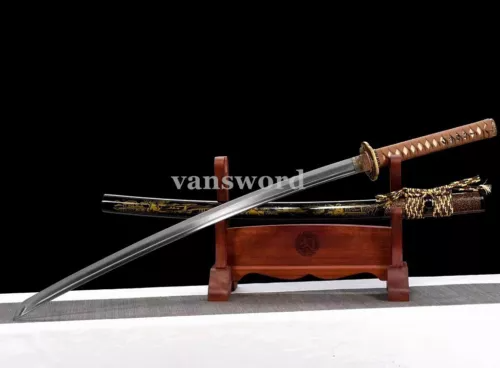 Hand Forged T10 Steel Clay Tempered Japanese Samurai Katana Sword Real Weapons.