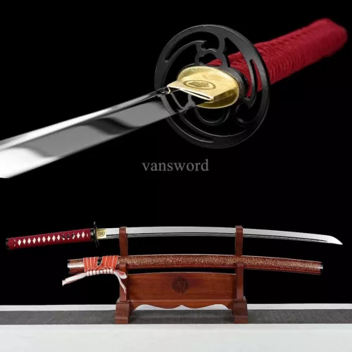 1095 High Carbon Steel Hand Forged Japanese Katana Samurai With Mirror Blade.