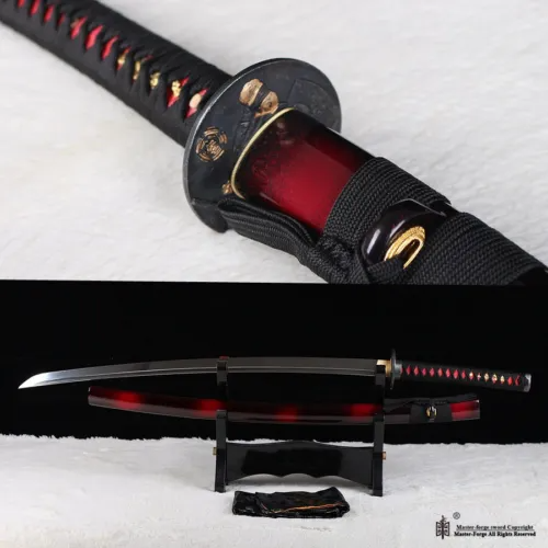 Hand forged Damascus folded steel japanese katana samurai sword full tang sharp.