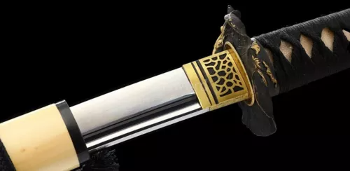 Handmade1095 High Carbon Steel Japanese Katana Samurai Sword With Beige Scabbard