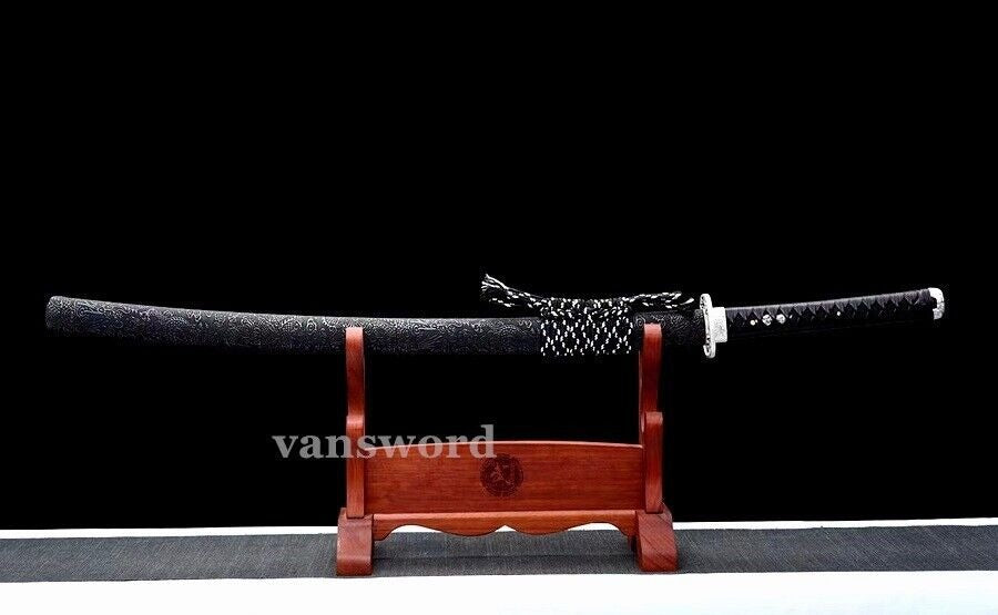 Real Japanese Katana High 1095 Carbon Steel Samurai Battle Ready Sword Sharp.