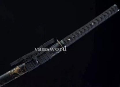 Clay Tempered Katana T10 Steel Blade Japanese Samurai Sword Real Weapons Sharp.