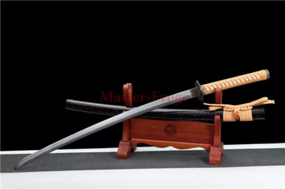 Japanese Katana Damascus Folded Steel Battle Ready Sword Samurai Real Sharp.