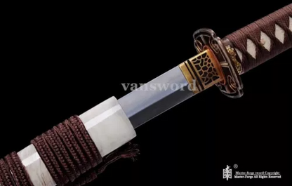 Japanese Katana Samurai Sword Kobuse Blade Clay Tempered Folded Steel Sharp