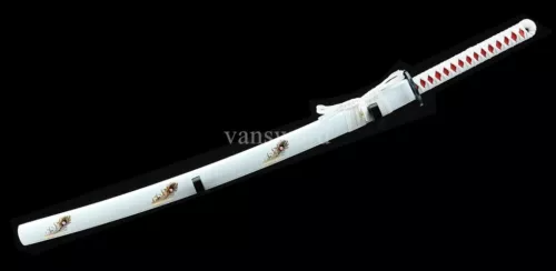 1095 High Carbon Steel Japanese Katana Samurai Sword Handmade Sharp White Saya.