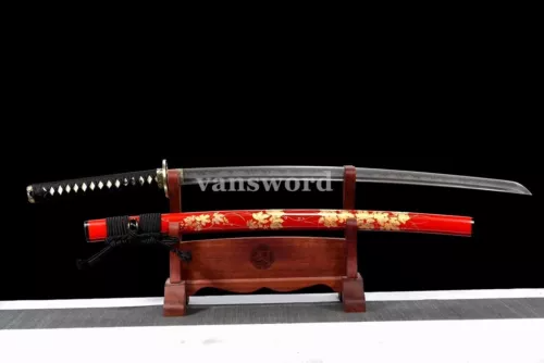 T10 Steel Clay Tempered Japanese Katana Samurai Sword Battle Ready Sharp