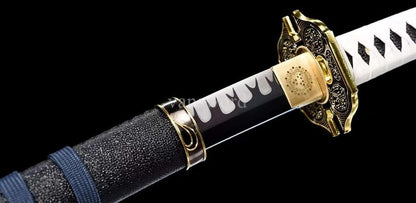 1095 High Carbon Steel Black Blade Japanese Samurai Katana Sword Sharp Battle.