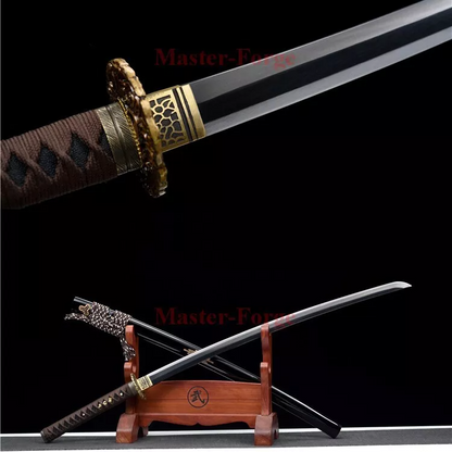 1095 Carbon Steel Japanese Samurai Full Tang Sword Katana High Quality Black