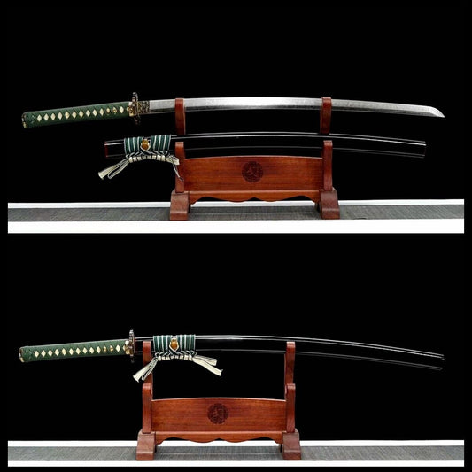 T10 Steel Katana Full Tang Real Japanese Samurai Sword Clay Tempered Sharp.