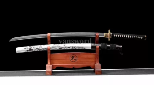 Clay Tempered T10 Steel Hand-abrasived Japanese Samurai Katana Sword Sharp