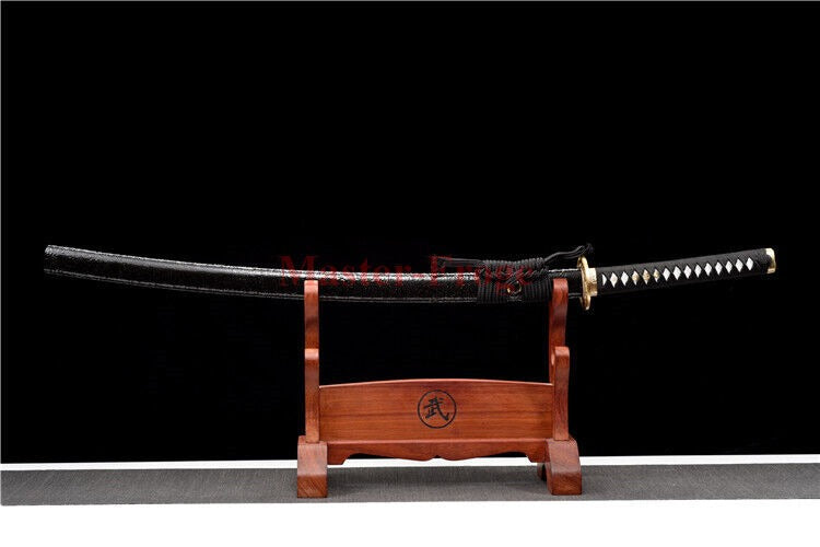 Handmade Folded Steel Japanese Samurai Katana Sword Full Tang Sharp Abrasive