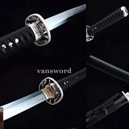 Handmade T10 Steel Clay Tempered Japanese Samurai Katana Sword Full Tang Real.