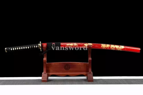 T10 Steel Clay Tempered Japanese Katana Samurai Sword Battle Ready Sharp