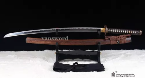 Shihozume clay tempered laminated Polished Hamon Japanese samurai katana sword