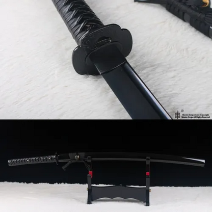 Japanese Samurai Sword Katana Handmade 9260 Spring Steel Full Tang Sharp Black