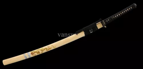 HandmadeJapanese Katana 1095 High Carbon Steel Samurai Sword With Beige Scabbard