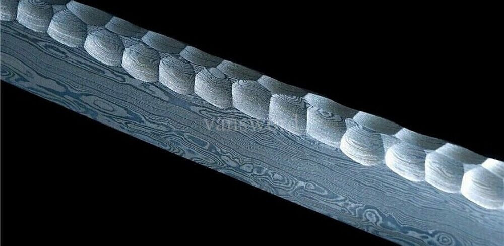 Folded Steel Hand Forge Japanese Katana Samurai Sword Hammering Pattern NEW.