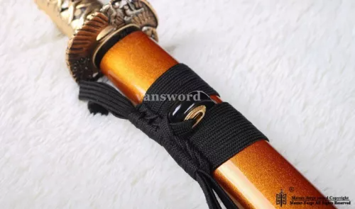 1095 High Quality Carbon Steel Japanese Katana Golden Samurai Sword Real Weapon