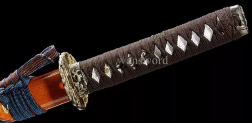 T10 Steel Clay Tempered Steel Handmade Japanese Wakizashi Samurai Sword Sharp.