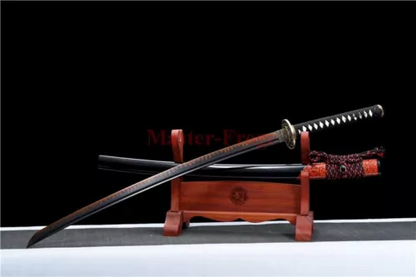 Japanese Katana Samurai Sword Clay Tempered T10 Steel Full Tang Sharp Blade