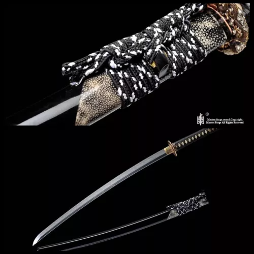 Clay tempered T10 Folded Steel Japanese Samurai Katana Sword sharp blade.