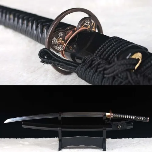 Japanese Samurai Katana Sword Clay Tempered T10 Steel Real CHOJI Hamon Sharp