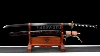 Japanese Katana Samurai Sword Handmade T10 Steel Clay Tempered Full Tang Ready