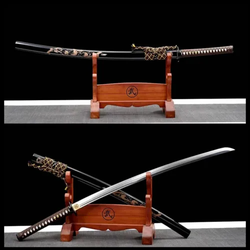 Hand forged Folded Steel Real Japanese Katana Samurai Sword Full Tang Sharp