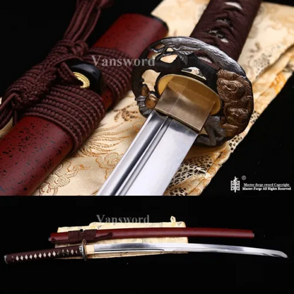 Japanese Samurai Katana Sword Unokubi-Zukuri Clay Tempered T10 Steel Sharpened