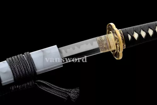 Katana Samurai Sword T10 Carbon Steel Clay Tempered Real Hamon Sharp Japanese