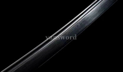 Handmade black damascus folded steel Japanese Samurai Tactical Sword katana