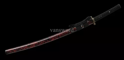 1095 High Carbon Steel Blade RealJapanese Katana Samurai With Red-black Scabbard