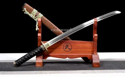 T10 Steel Clay Tempered Battle Ready Hardened Japanese Wakizashi Samurai Sword