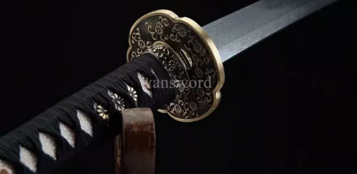 Honsanmai Damascus Steel Japanese Katana Samurai Sword With Hand-painted Saya.